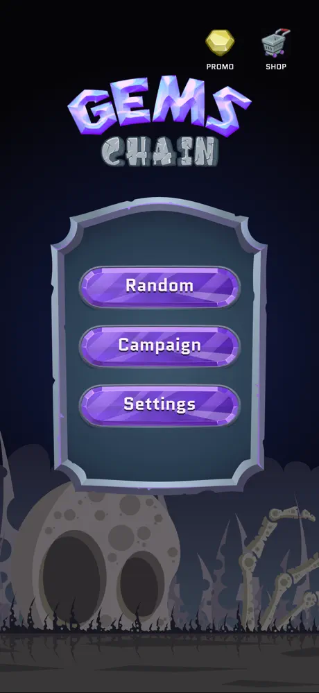 Screenshot 1 – Game board with gem grid