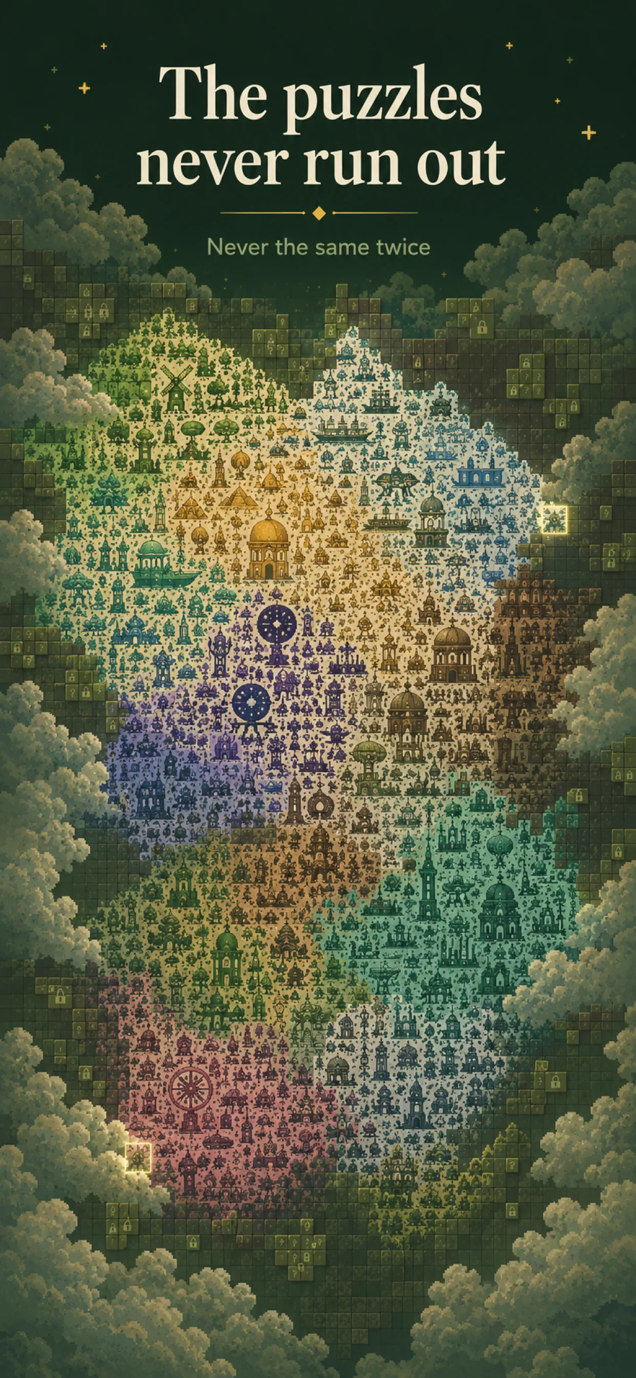 Screenshot 4 – The puzzles never run out: an endless procedurally generated world map