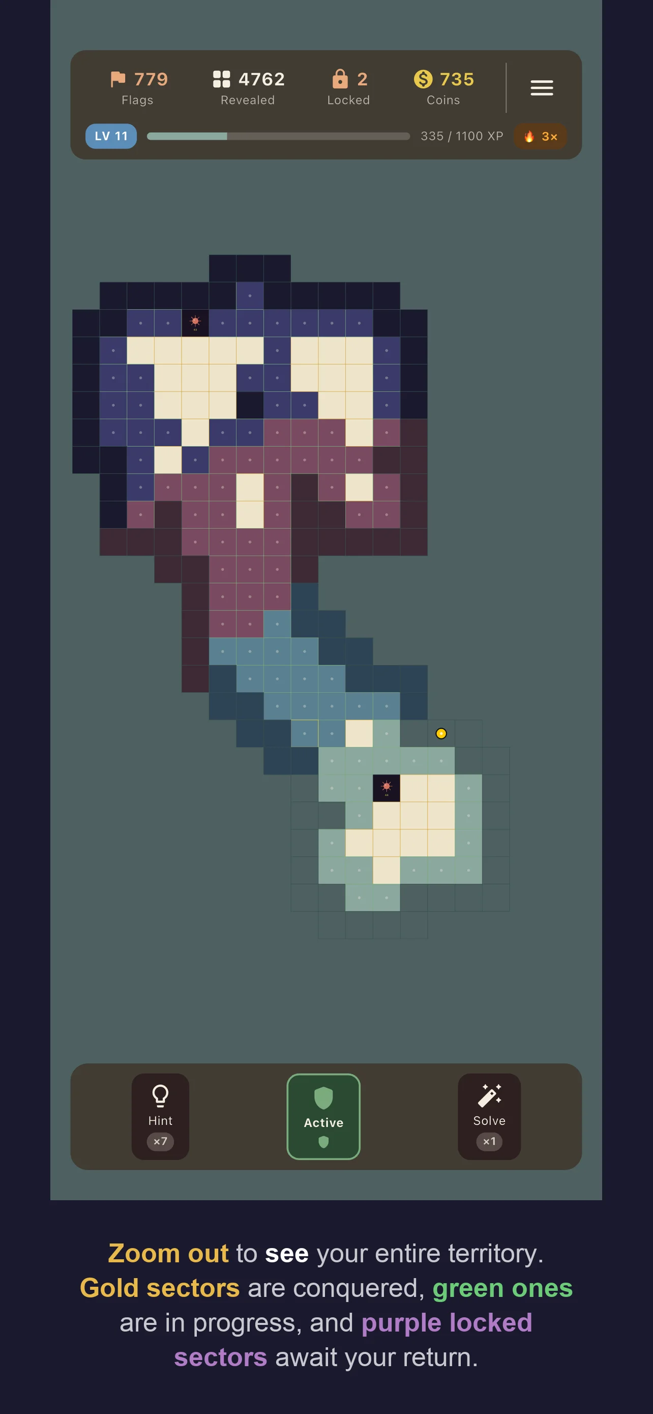 Screenshot 2 – Zoom-out sector map view